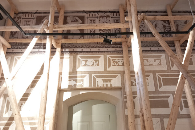 SZ Litomyšl - proč je zámek UNESCO - model historického lešení